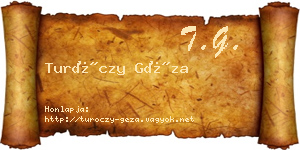 Turóczy Géza névjegykártya